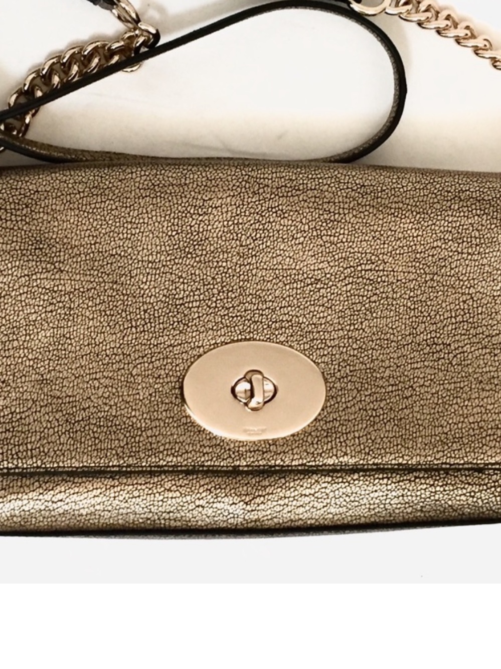 Coach Crosstown Metallic Gold Bag